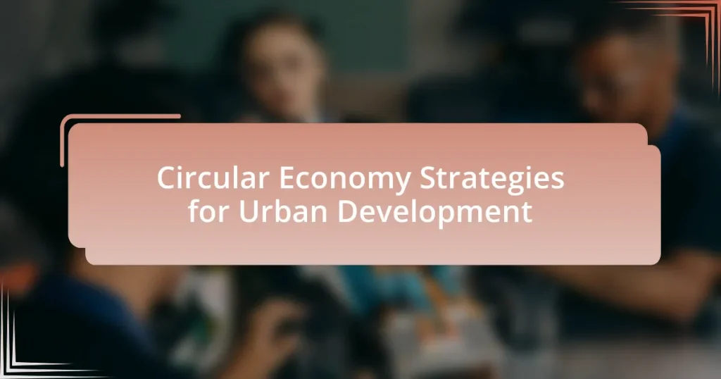 Circular Economy Strategies for Urban Development