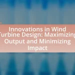Innovations in Wind Turbine Design: Maximizing Output and Minimizing Impact