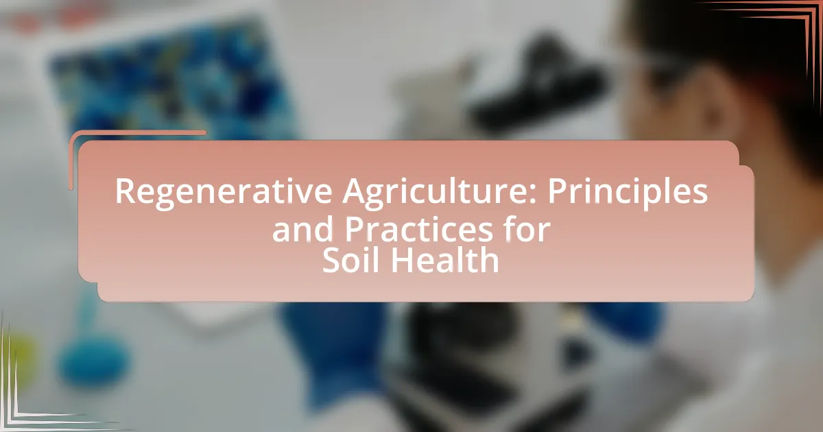 Regenerative Agriculture: Principles and Practices for Soil Health