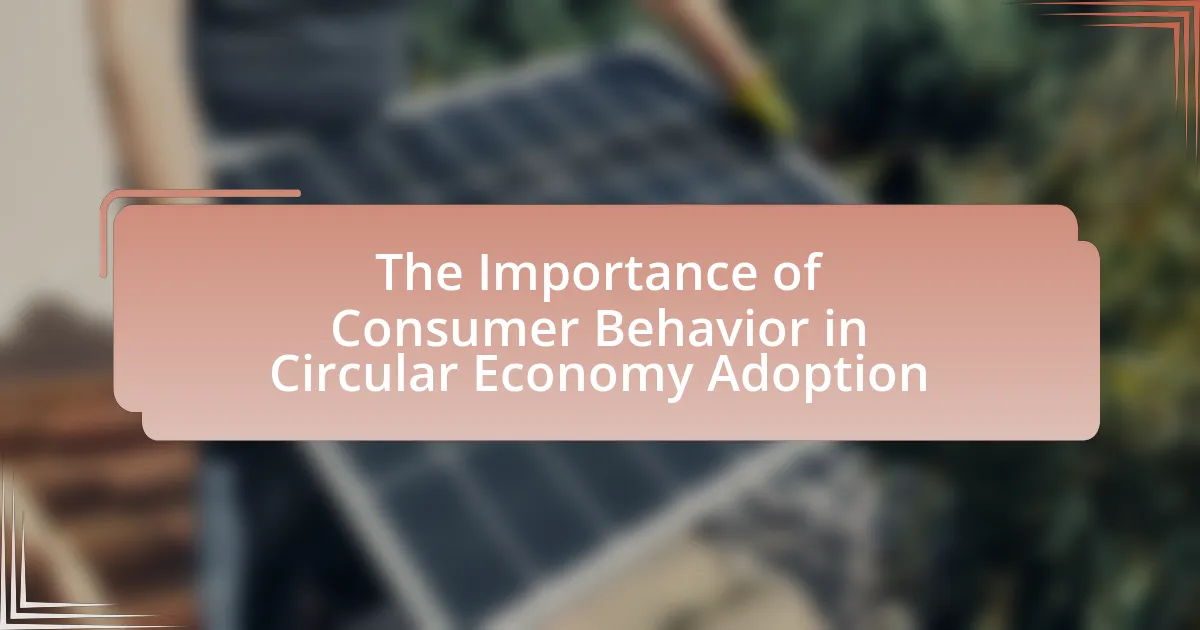 The Importance of Consumer Behavior in Circular Economy Adoption