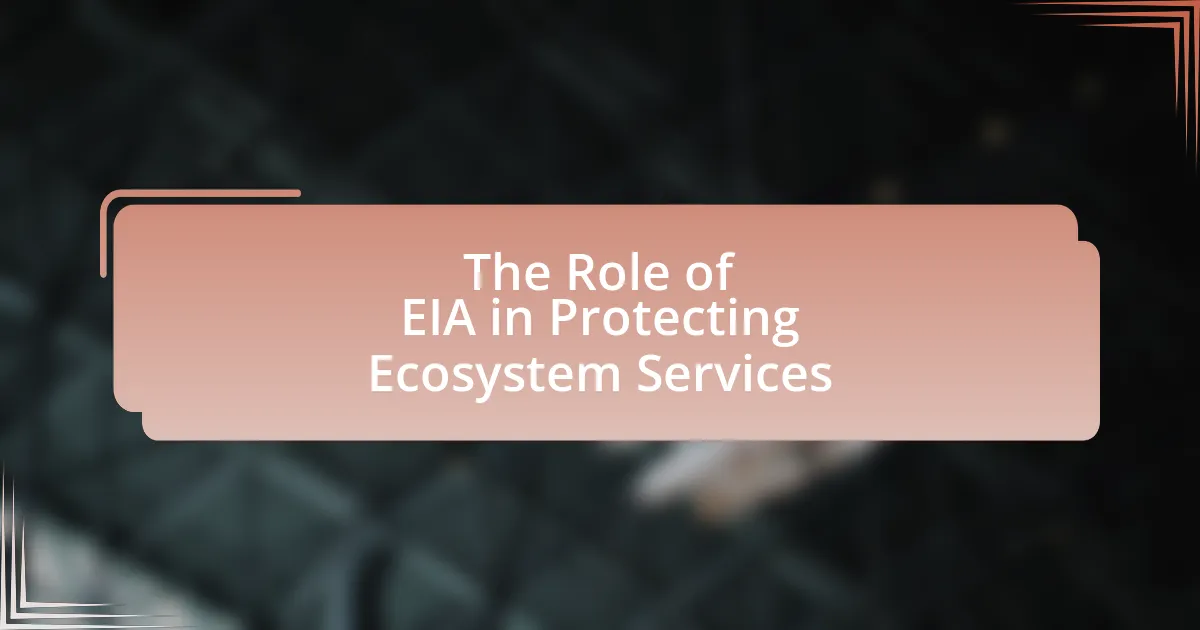 The Role of EIA in Protecting Ecosystem Services