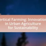 Vertical Farming: Innovations in Urban Agriculture for Sustainability