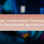 Water Conservation Techniques in Sustainable Agriculture