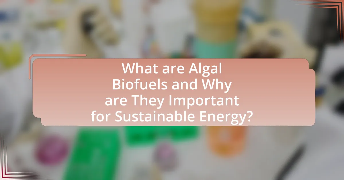 What are Algal Biofuels and Why are They Important for Sustainable Energy?