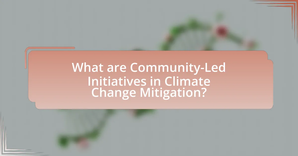 What are Community-Led Initiatives in Climate Change Mitigation?