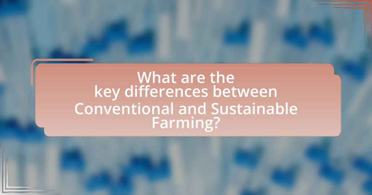 What are the key differences between Conventional and Sustainable Farming?