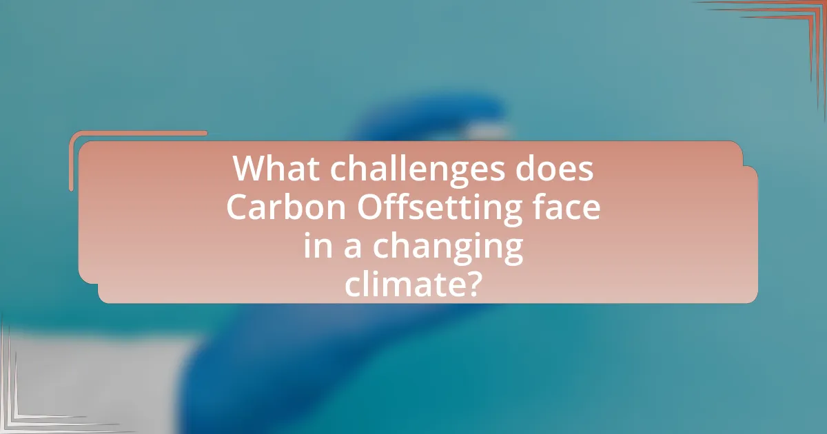 What challenges does Carbon Offsetting face in a changing climate?