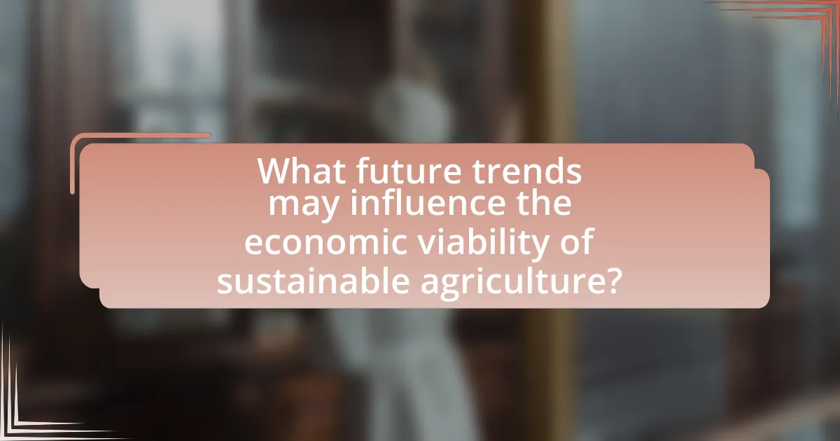 What future trends may influence the economic viability of sustainable agriculture?