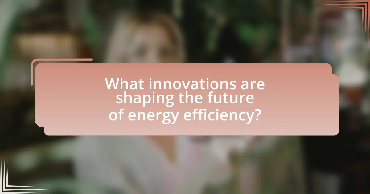 What innovations are shaping the future of energy efficiency?