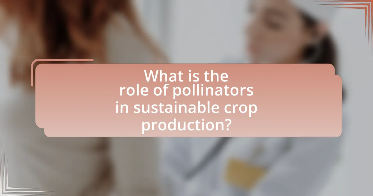 What is the role of pollinators in sustainable crop production?