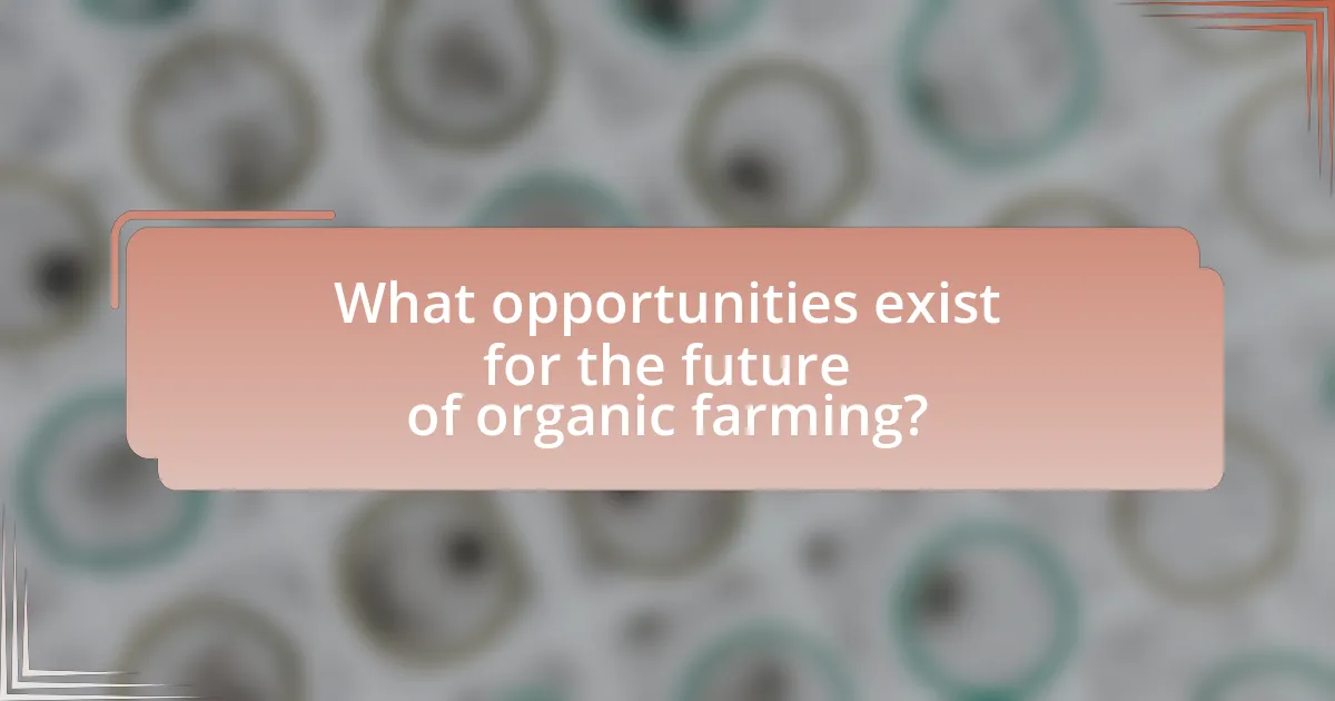 What opportunities exist for the future of organic farming?
